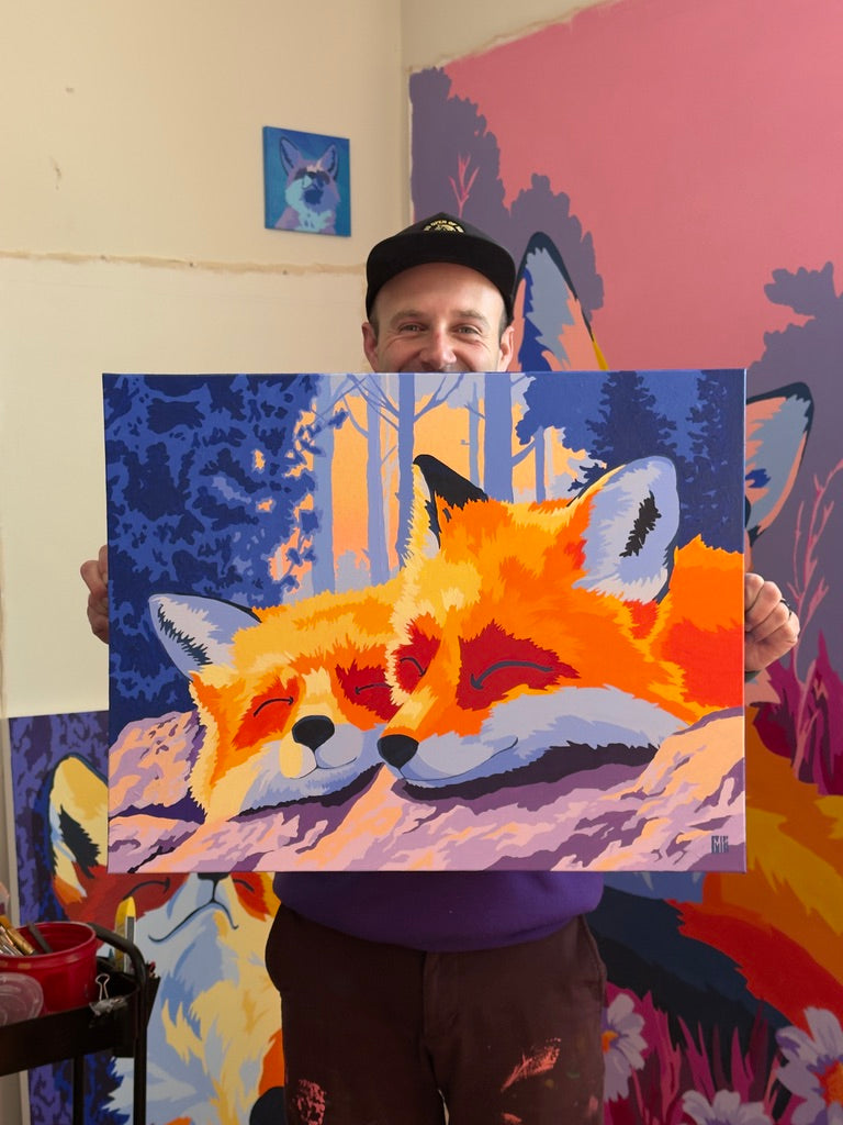 Shimmering Sunrise Sanctuary Foxes