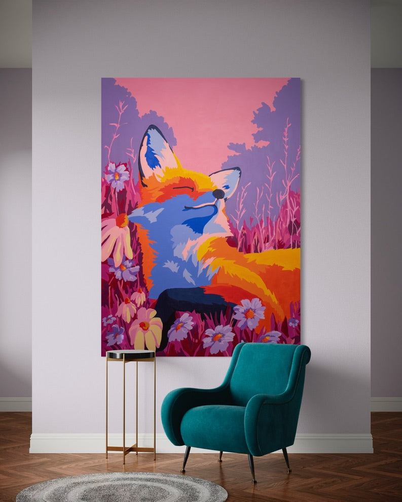 Meadow Mist Moonrise Fox