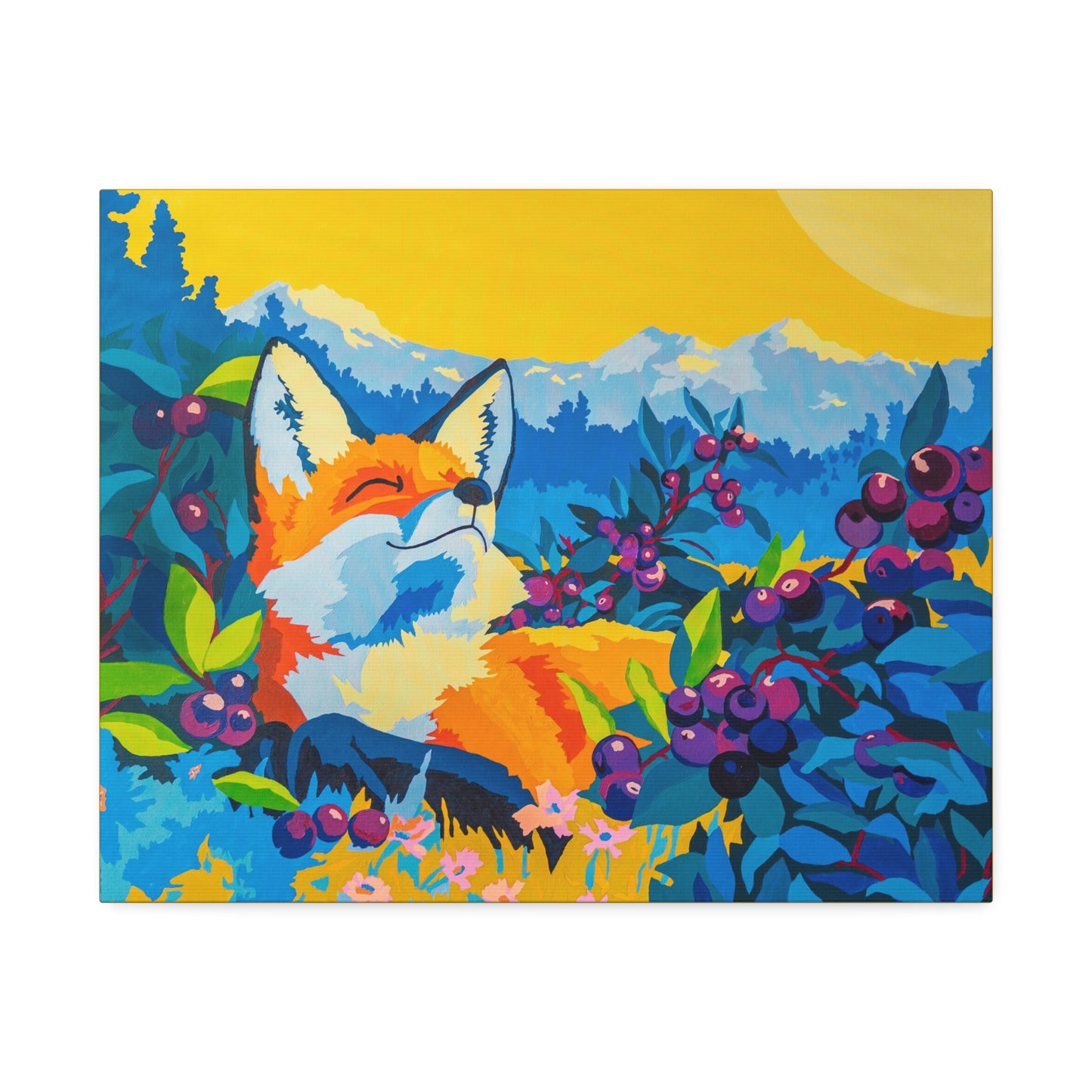 Radiant Reverie Reposing Fox Stretched Canvas Print