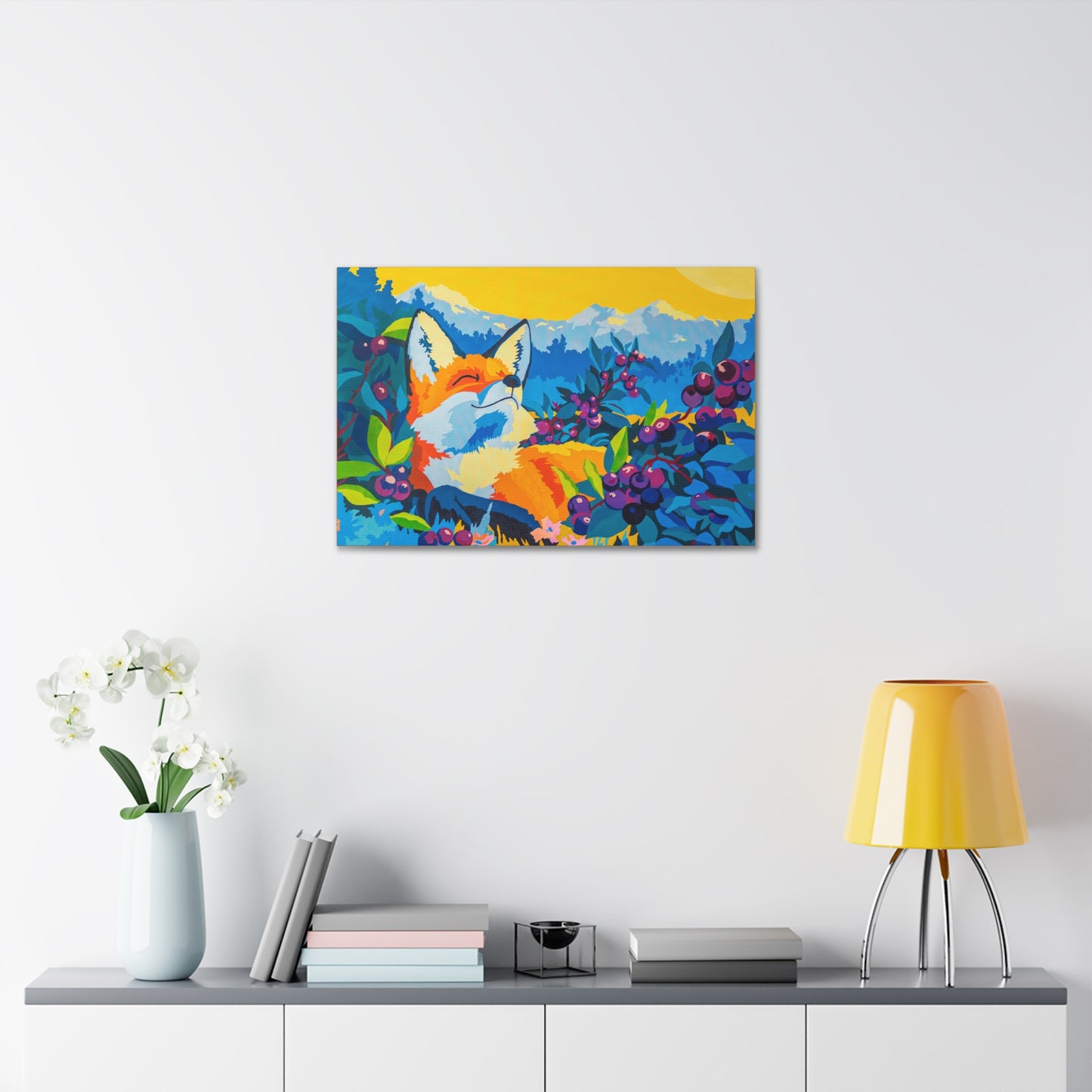 Radiant Reverie Reposing Fox Stretched Canvas Print
