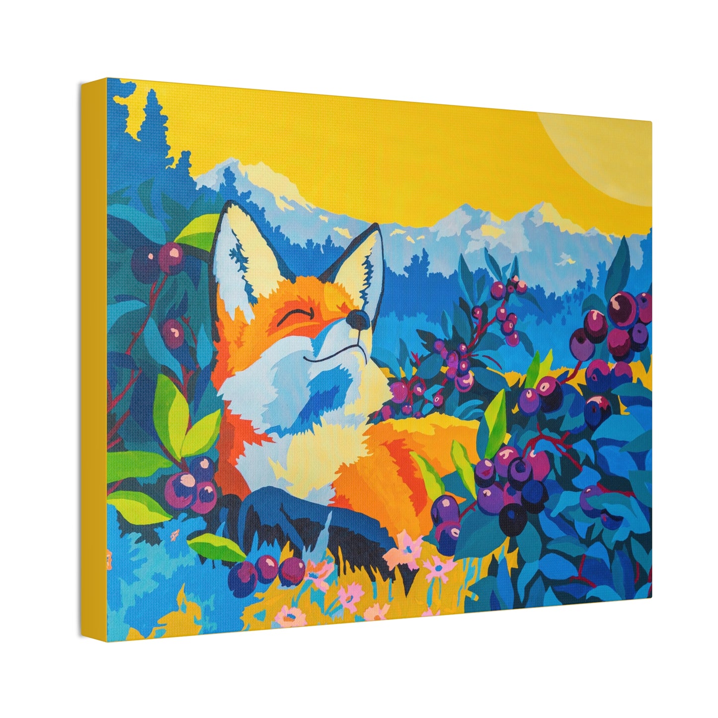 Radiant Reverie Reposing Fox Stretched Canvas Print