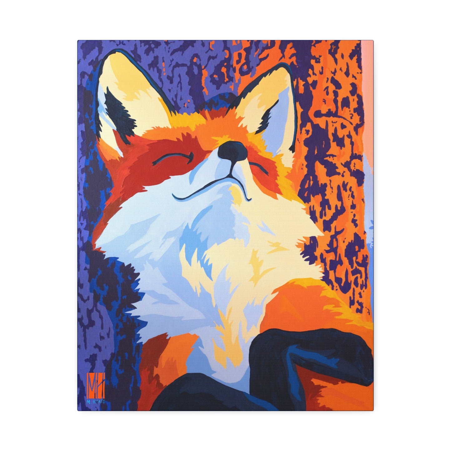 Waking Warmth Walnut Fox Stretched Canvas Print