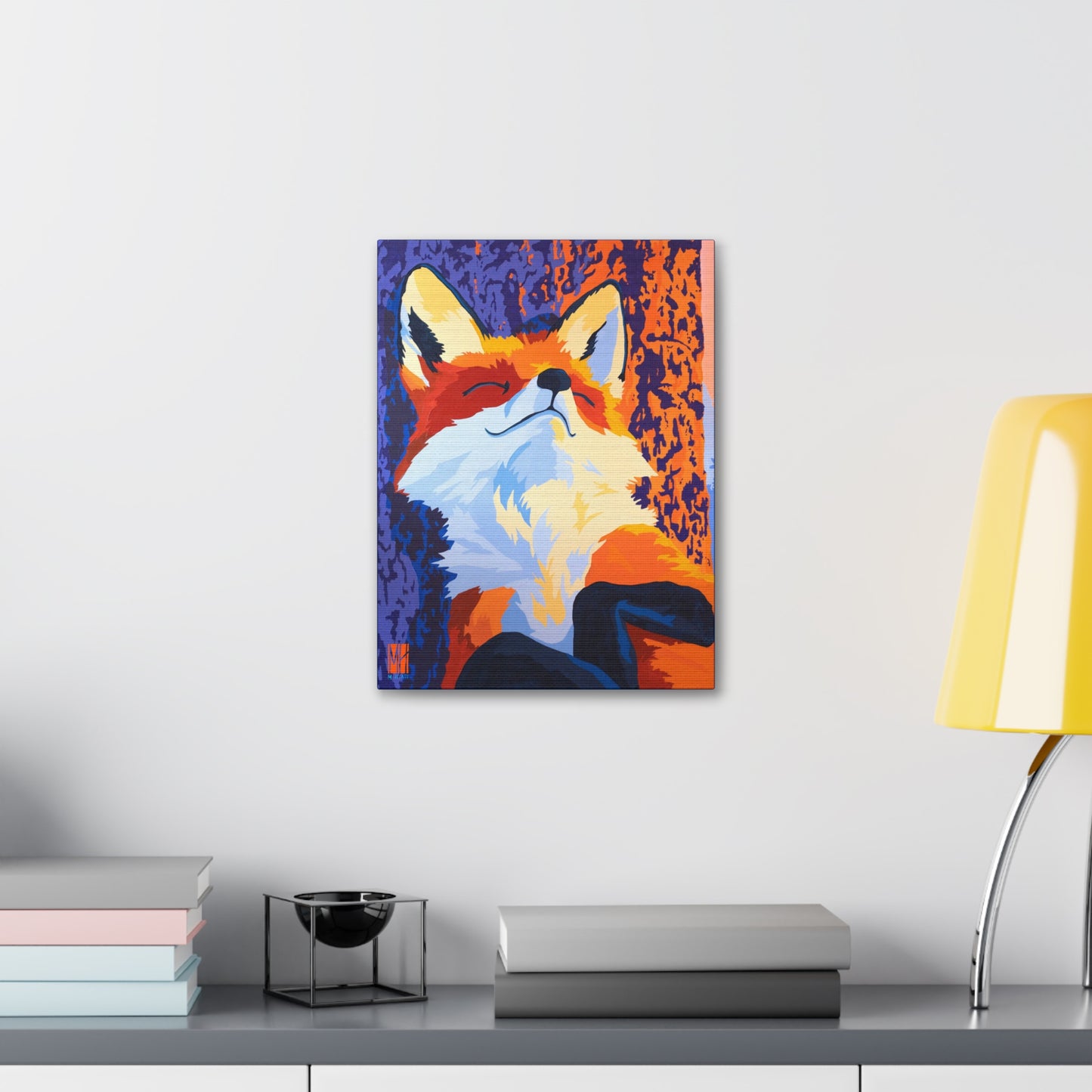 Waking Warmth Walnut Fox Stretched Canvas Print
