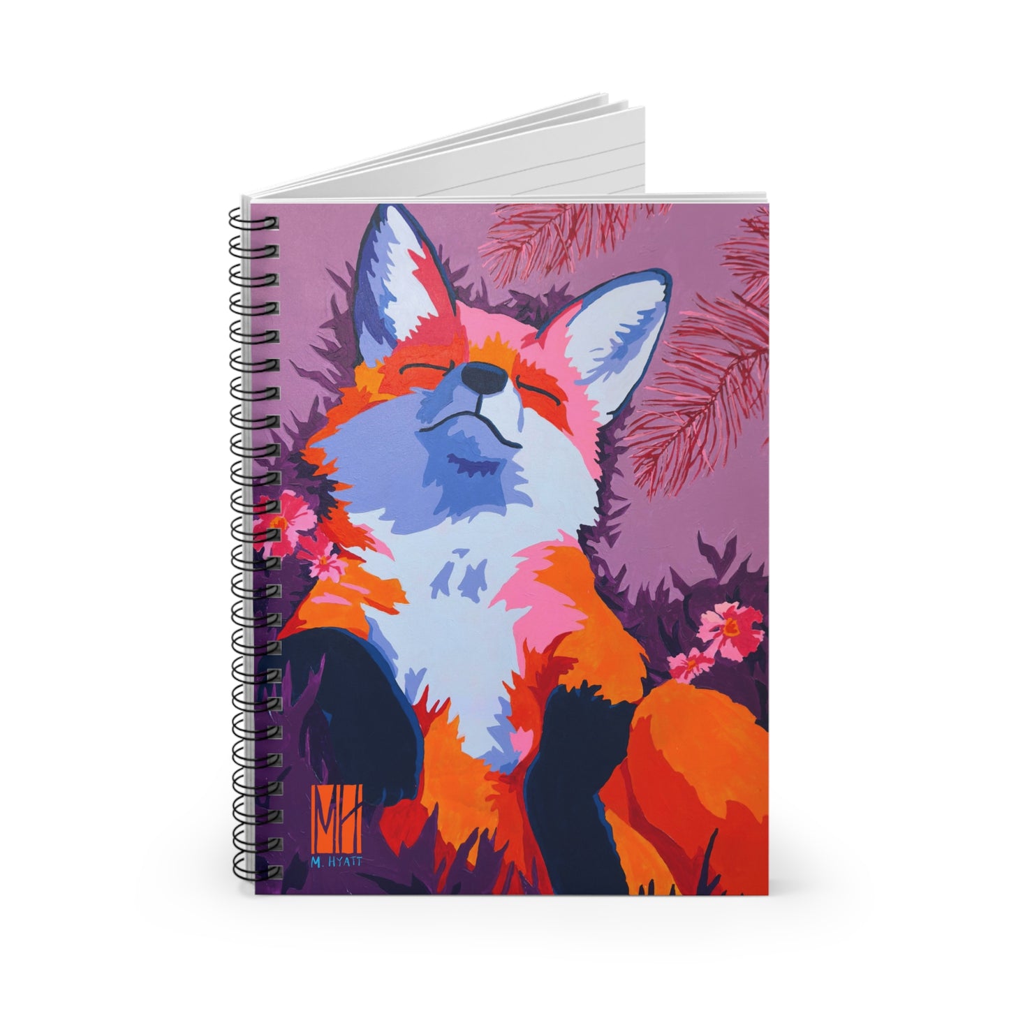 Dusky Violet Fox Nap Spiral Notebook