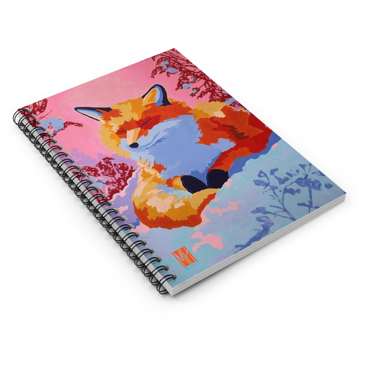 Glowy Winter Fluff Fox Spiral Notebook