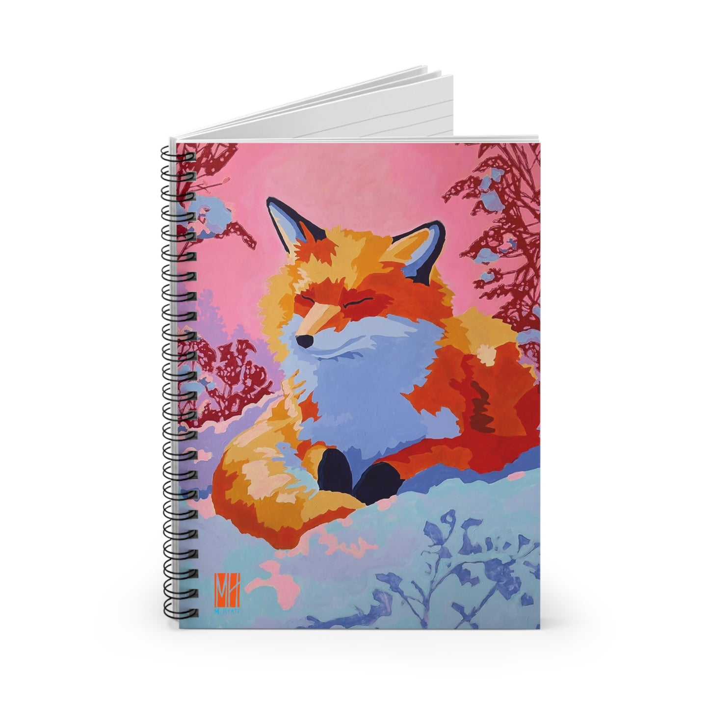 Glowy Winter Fluff Fox Spiral Notebook