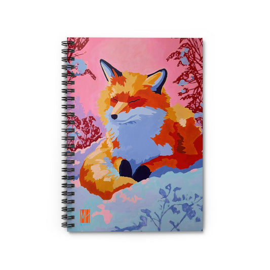 Glowy Winter Fluff Fox Spiral Notebook