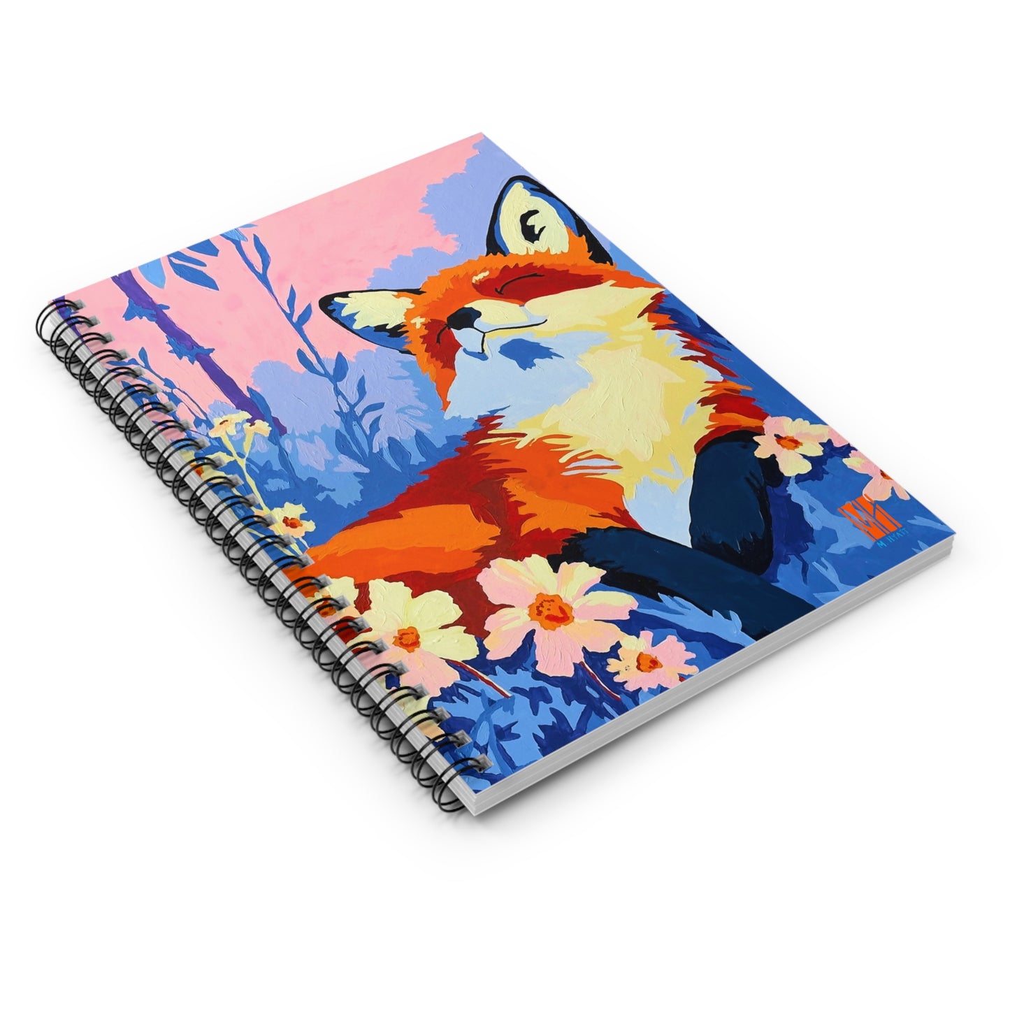 Misty Morning Meadow Fox Spiral Notebook