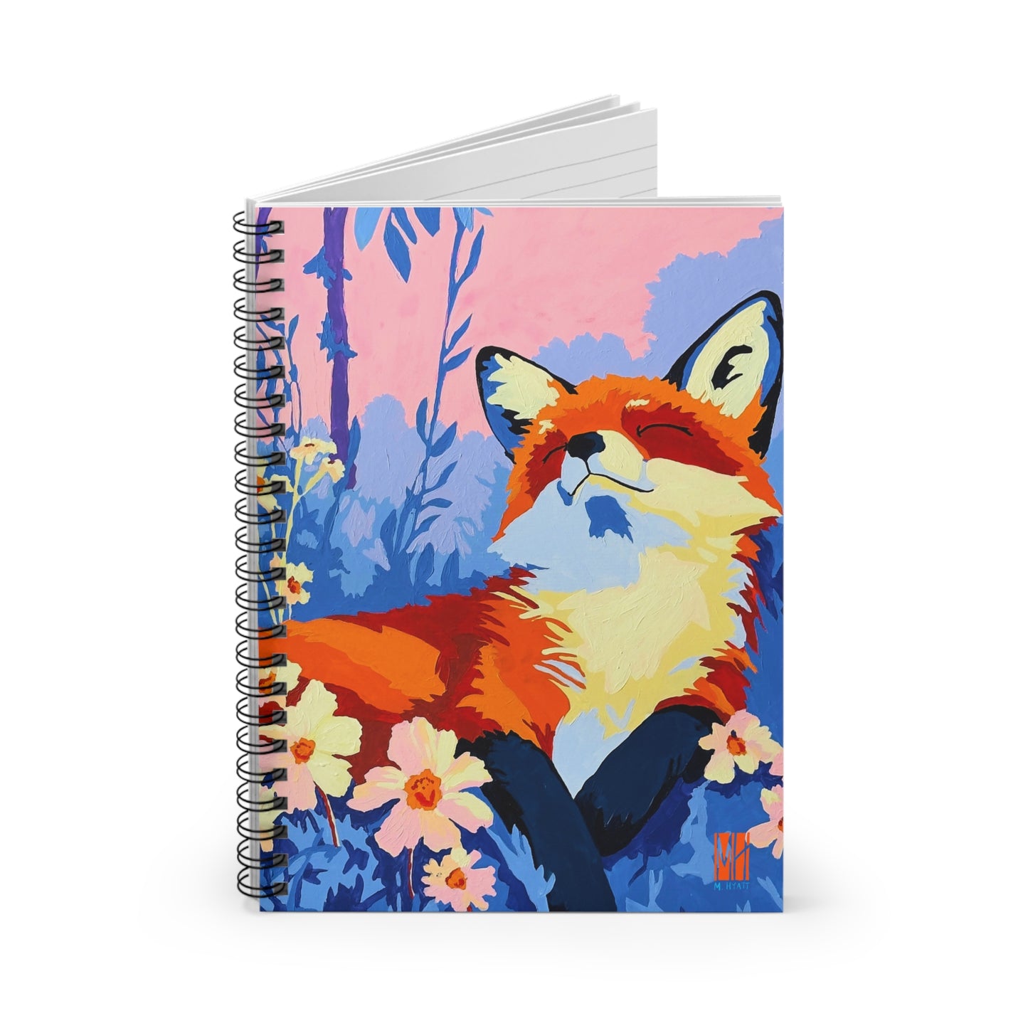 Misty Morning Meadow Fox Spiral Notebook