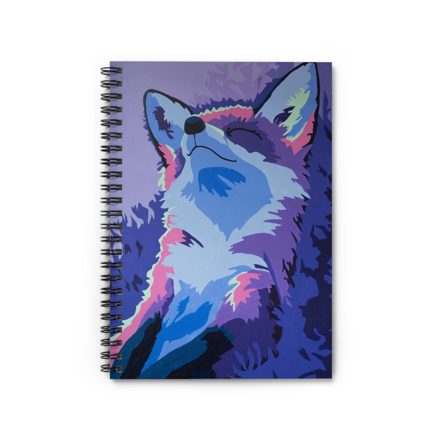 Manganese Midnight Moonlight Fox Spiral Notebook