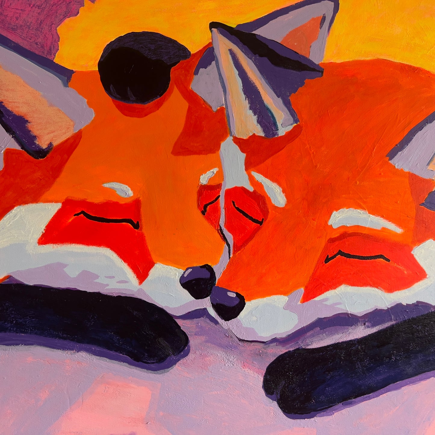 Sleepy Fox Duo, 30 x 40”