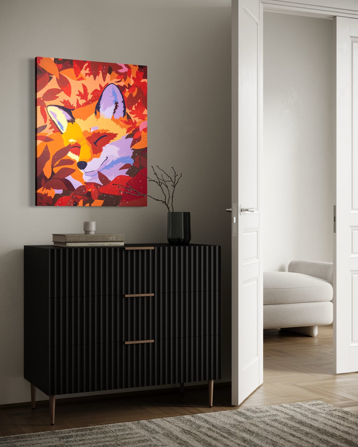 Blowing Burgundy Birch Fox