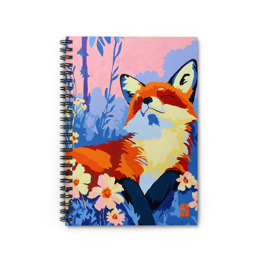 Misty Morning Meadow Fox Spiral Notebook