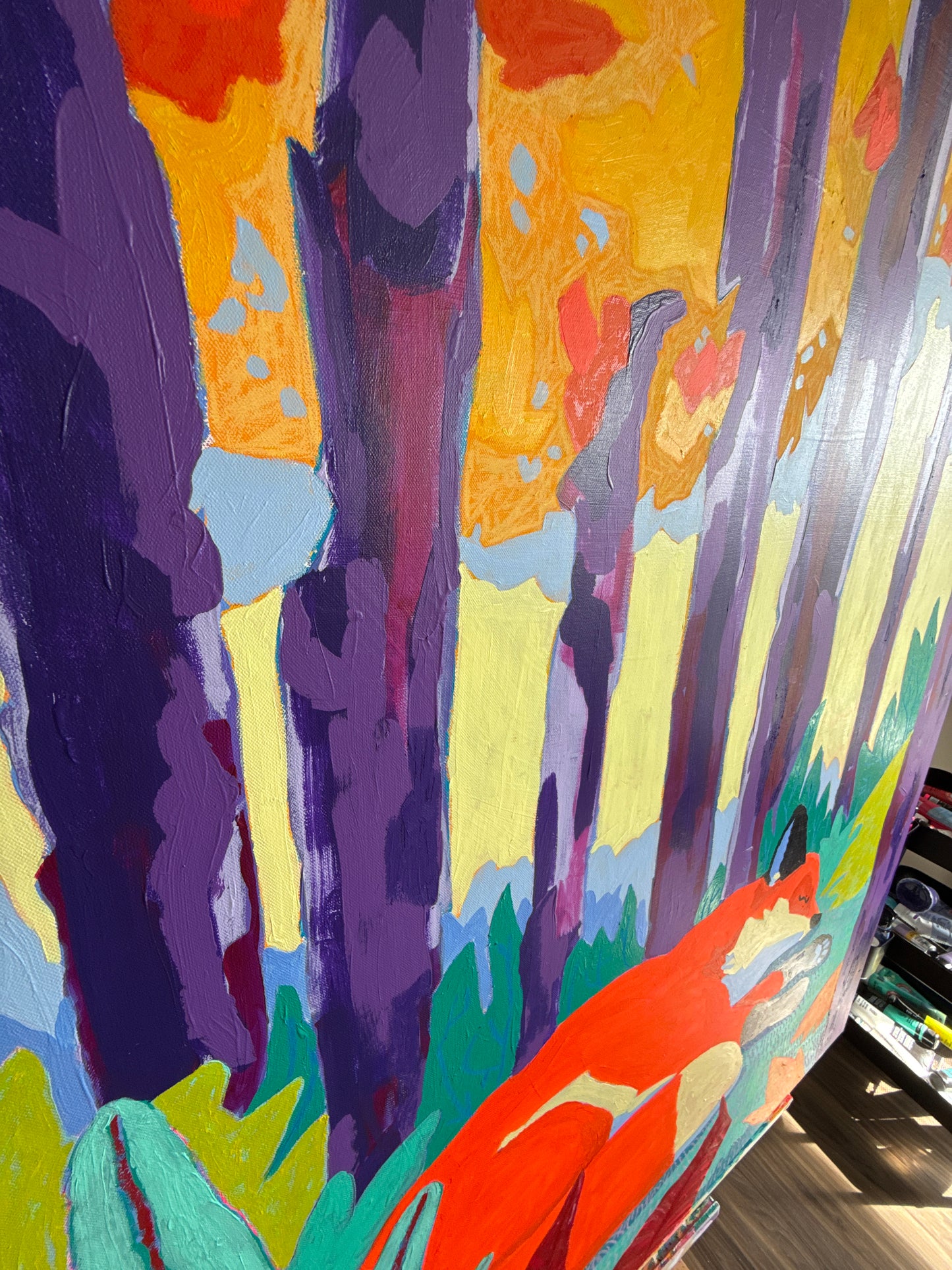 Cadmium Sunset Fox - 48 x 60”