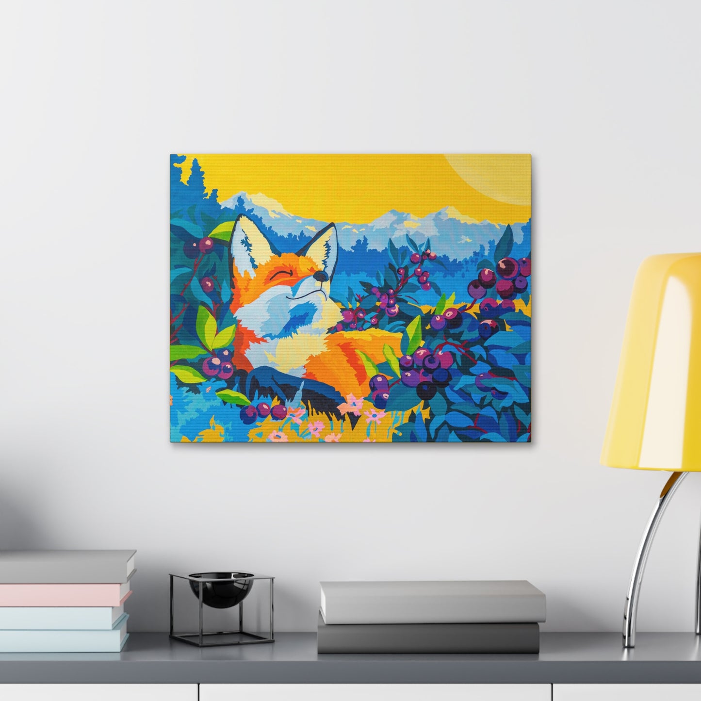 Radiant Reverie Reposing Fox Stretched Canvas Print