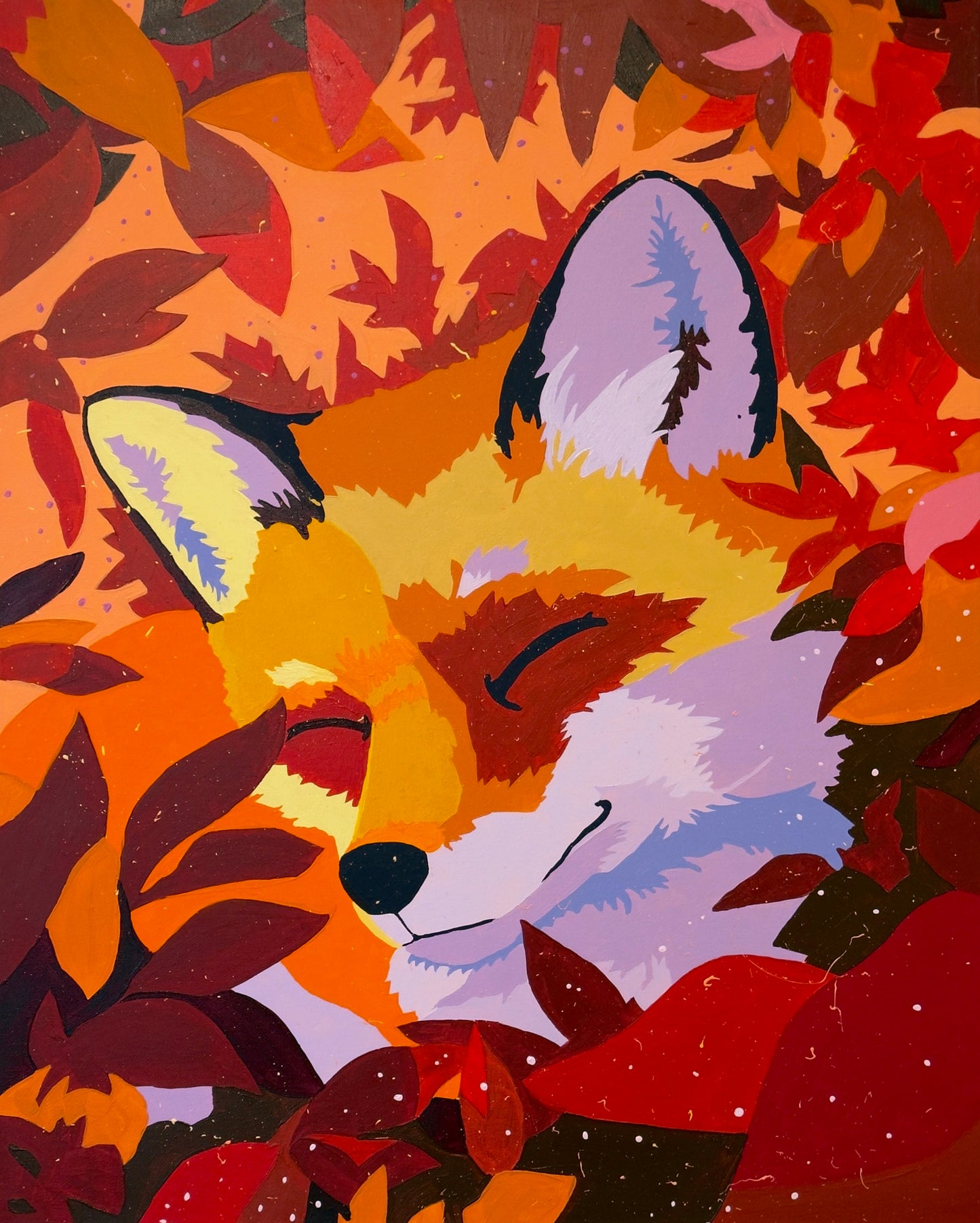 Blowing Burgundy Birch Fox