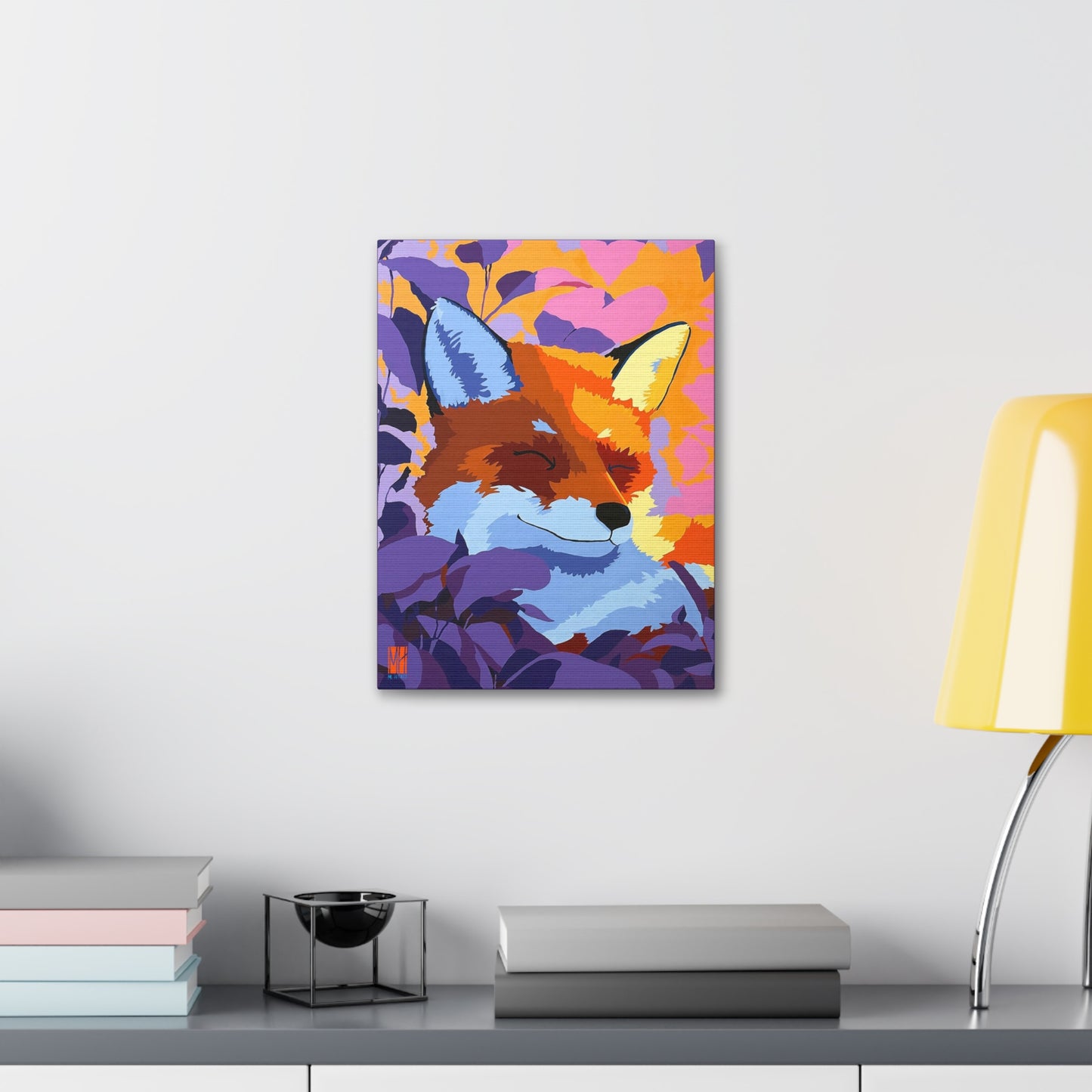 Enchanted Embers Evening Fox Stretched Canvas Print