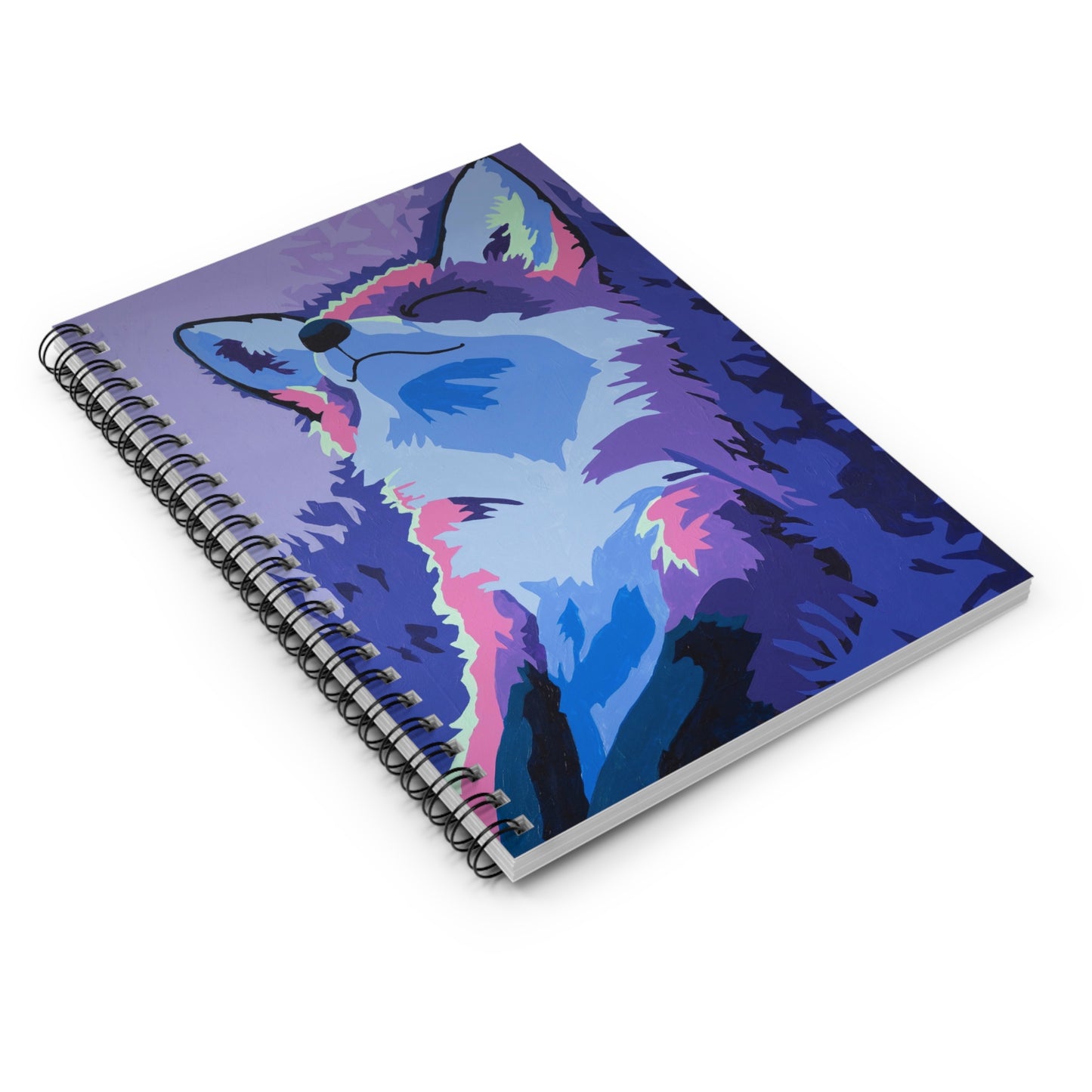 Manganese Midnight Moonlight Fox Spiral Notebook
