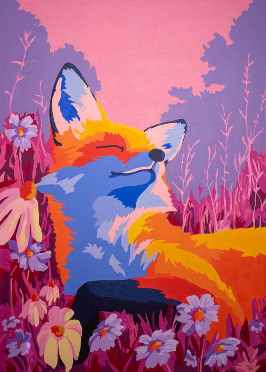 Meadow Mist Moonrise Fox