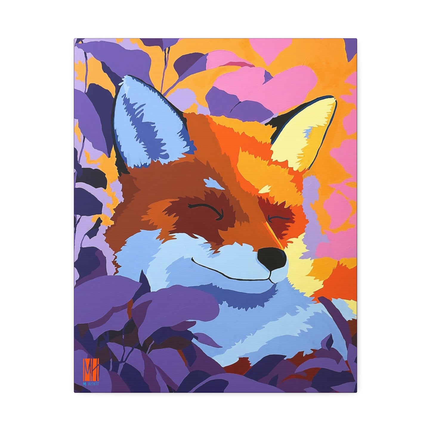 Enchanted Embers Evening Fox Stretched Canvas Print