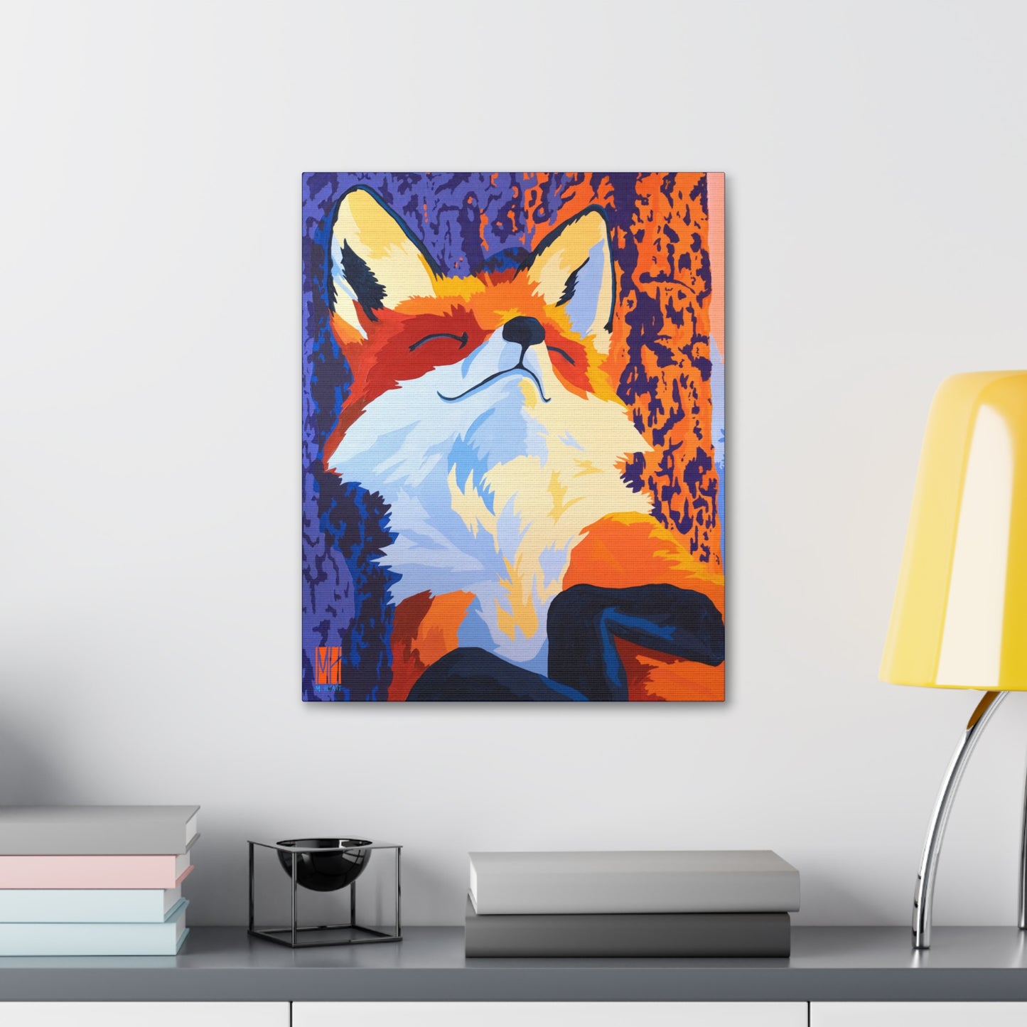 Waking Warmth Walnut Fox Stretched Canvas Print