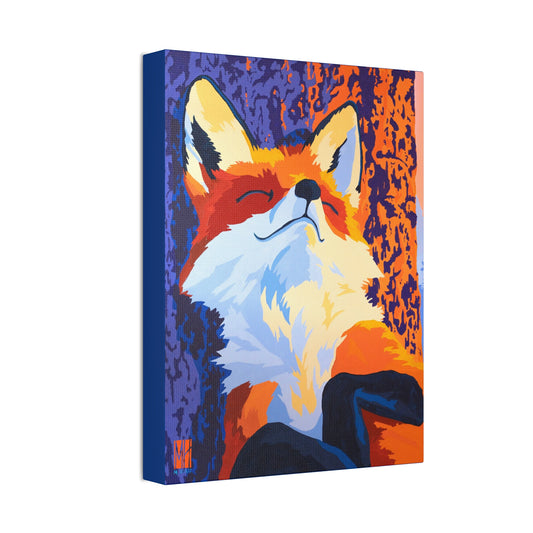 Waking Warmth Walnut Fox Stretched Canvas Print