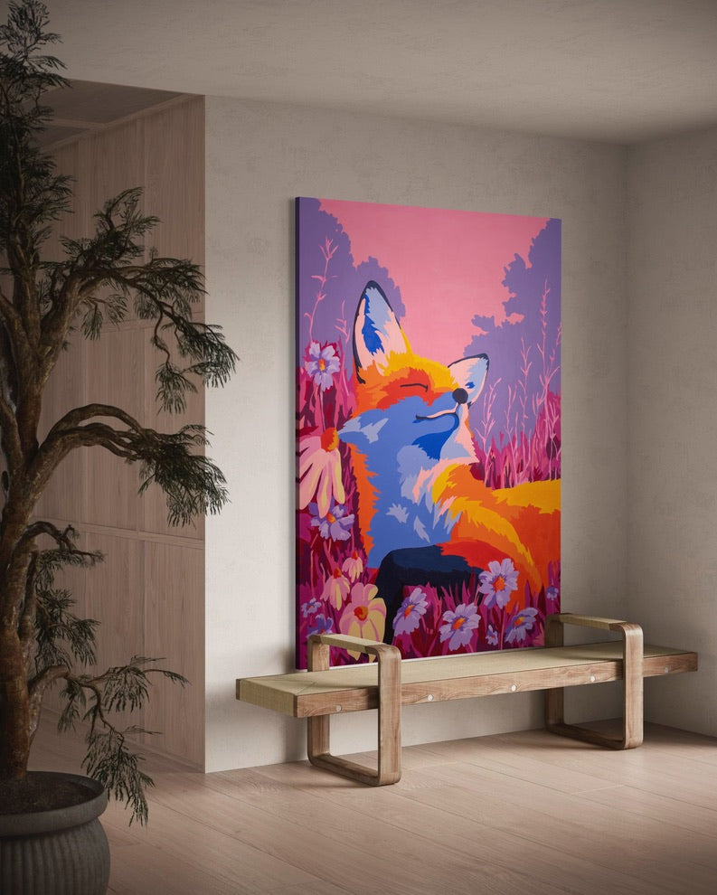 Meadow Mist Moonrise Fox