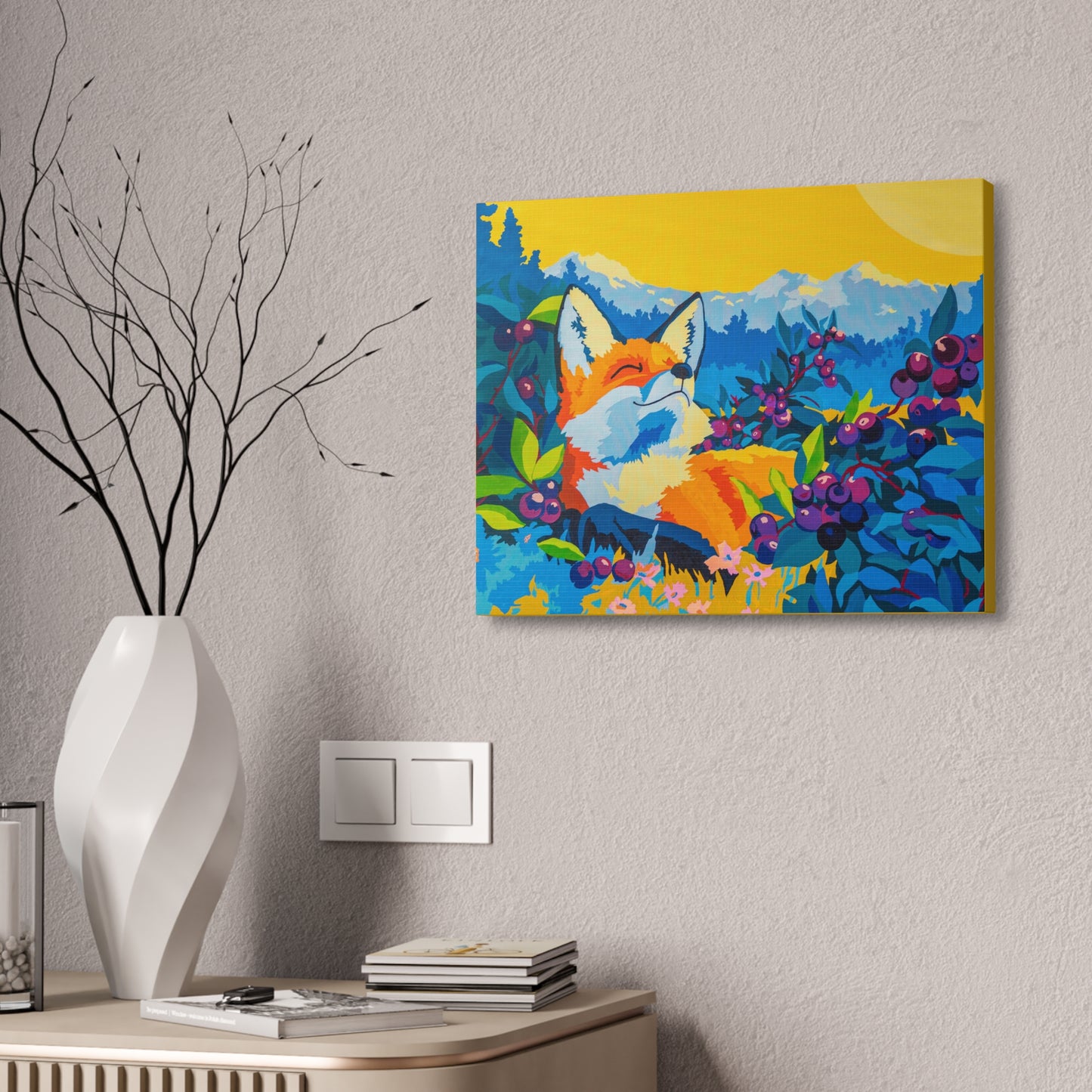 Radiant Reverie Reposing Fox Stretched Canvas Print
