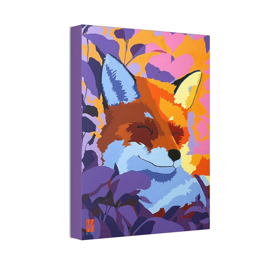 Enchanted Embers Evening Fox Stretched Canvas Print