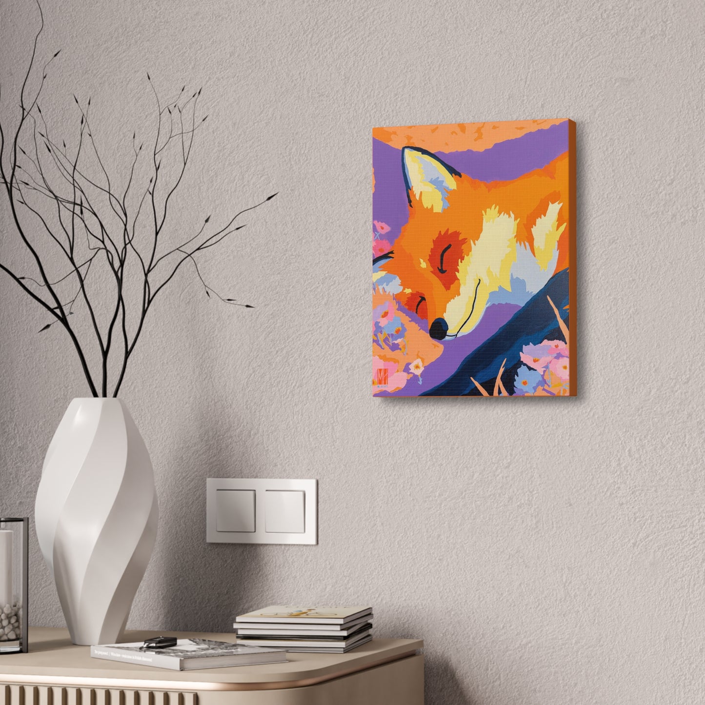 Amber Appalachian Evening Fox Stretched Canvas Print
