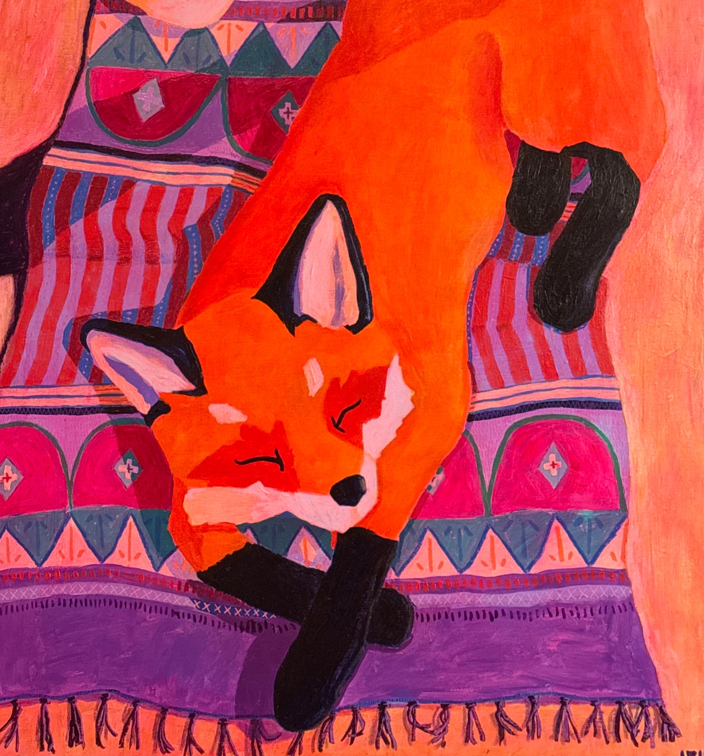 Pink Sunset Fox Nap - 36” x 48”