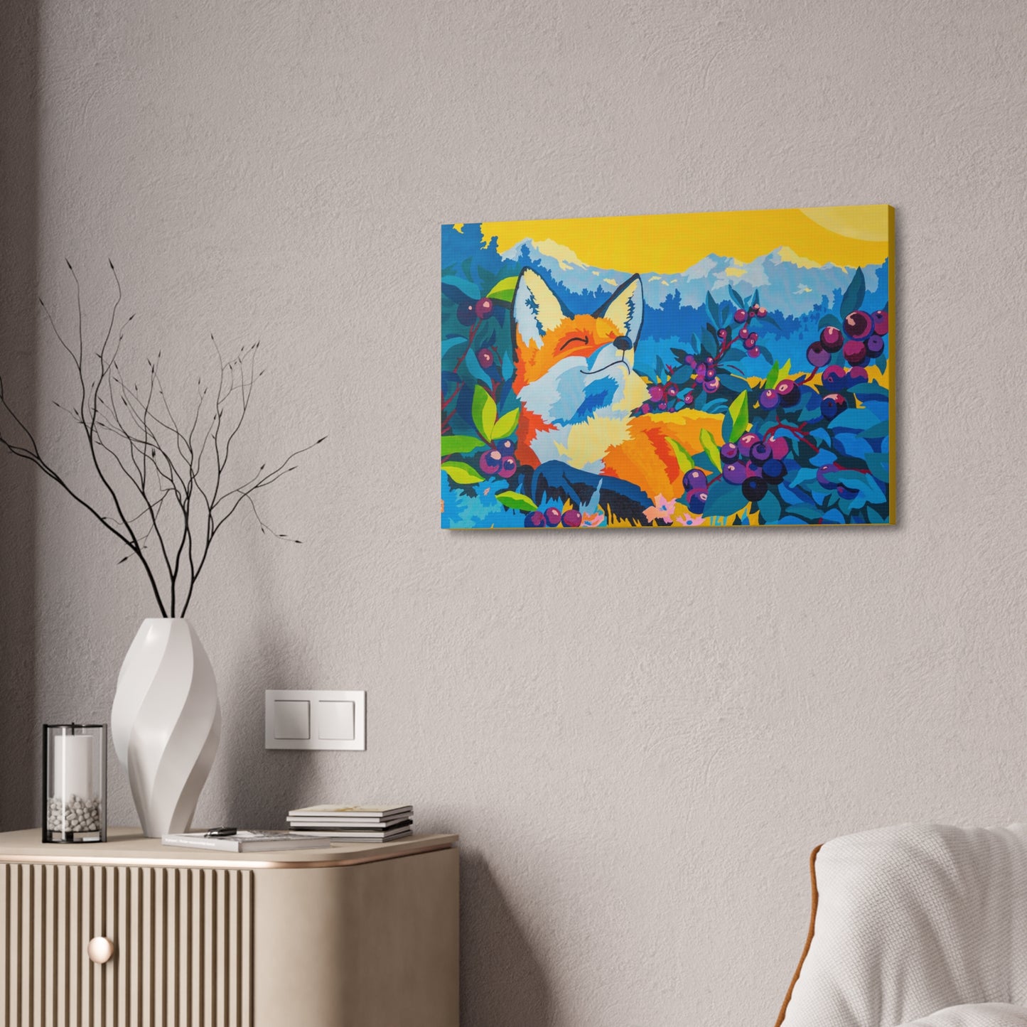 Radiant Reverie Reposing Fox Stretched Canvas Print