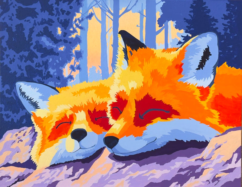 Shimmering Sunrise Sanctuary Foxes