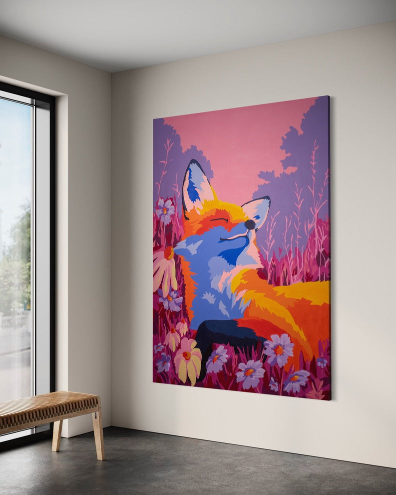 Meadow Mist Moonrise Fox