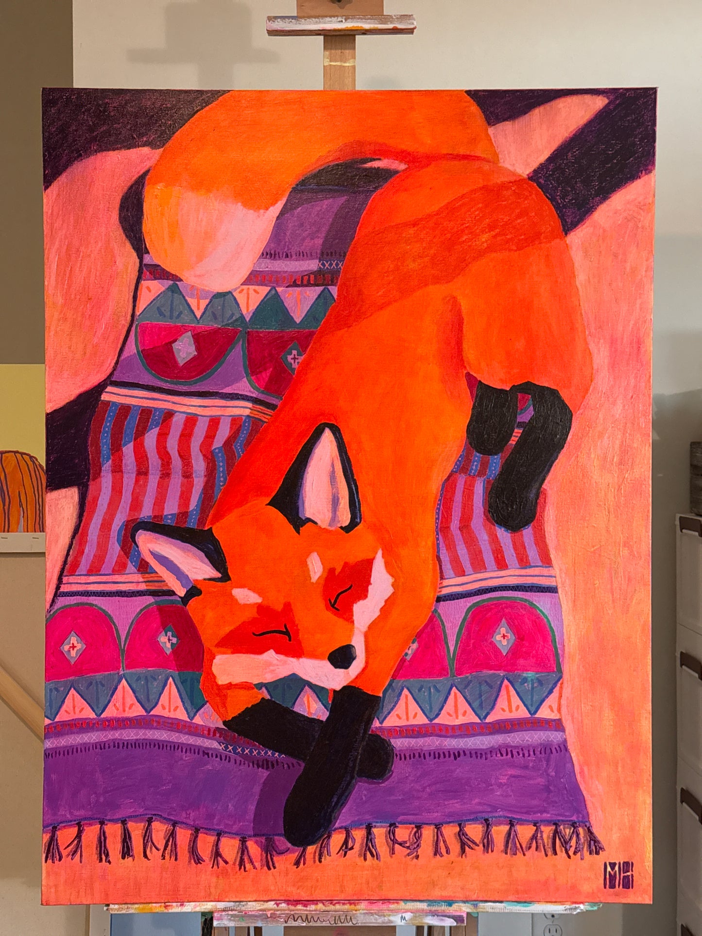 Pink Sunset Fox Nap - 36” x 48”