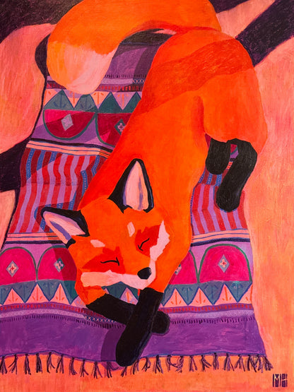 Pink Sunset Fox Nap