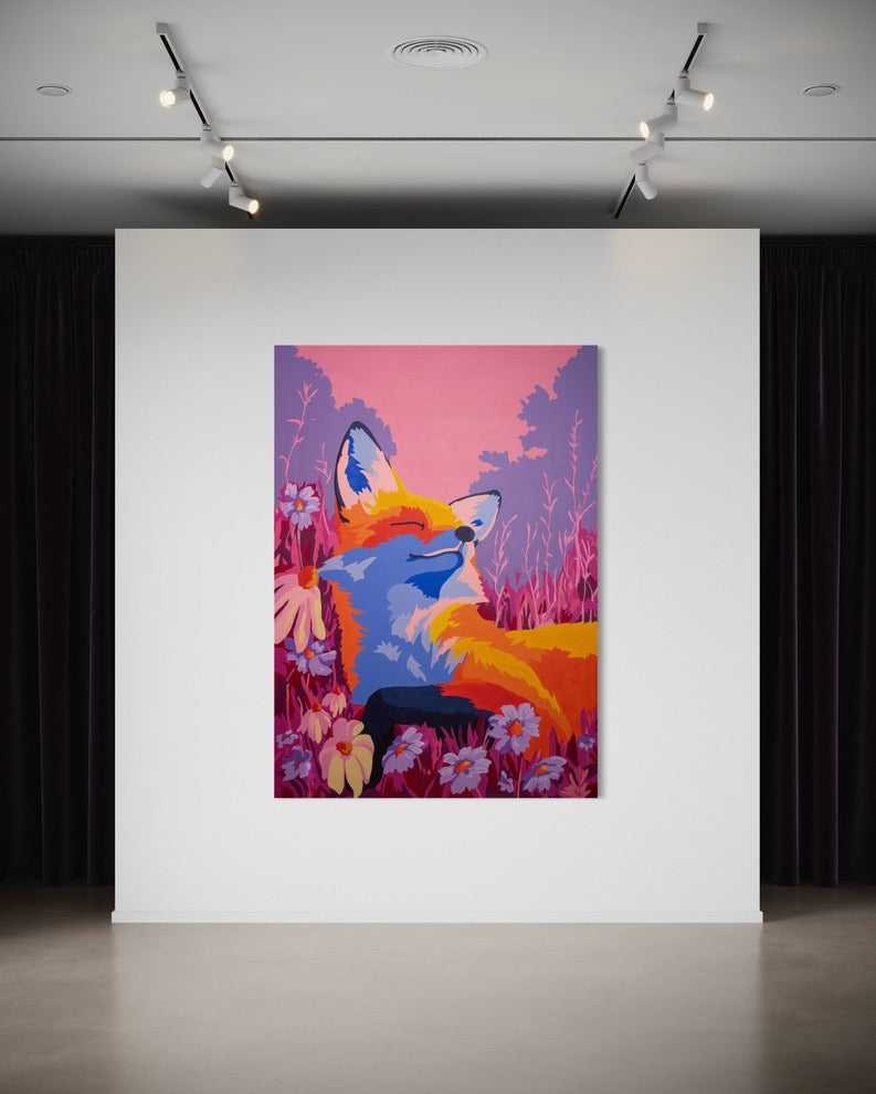 Meadow Mist Moonrise Fox