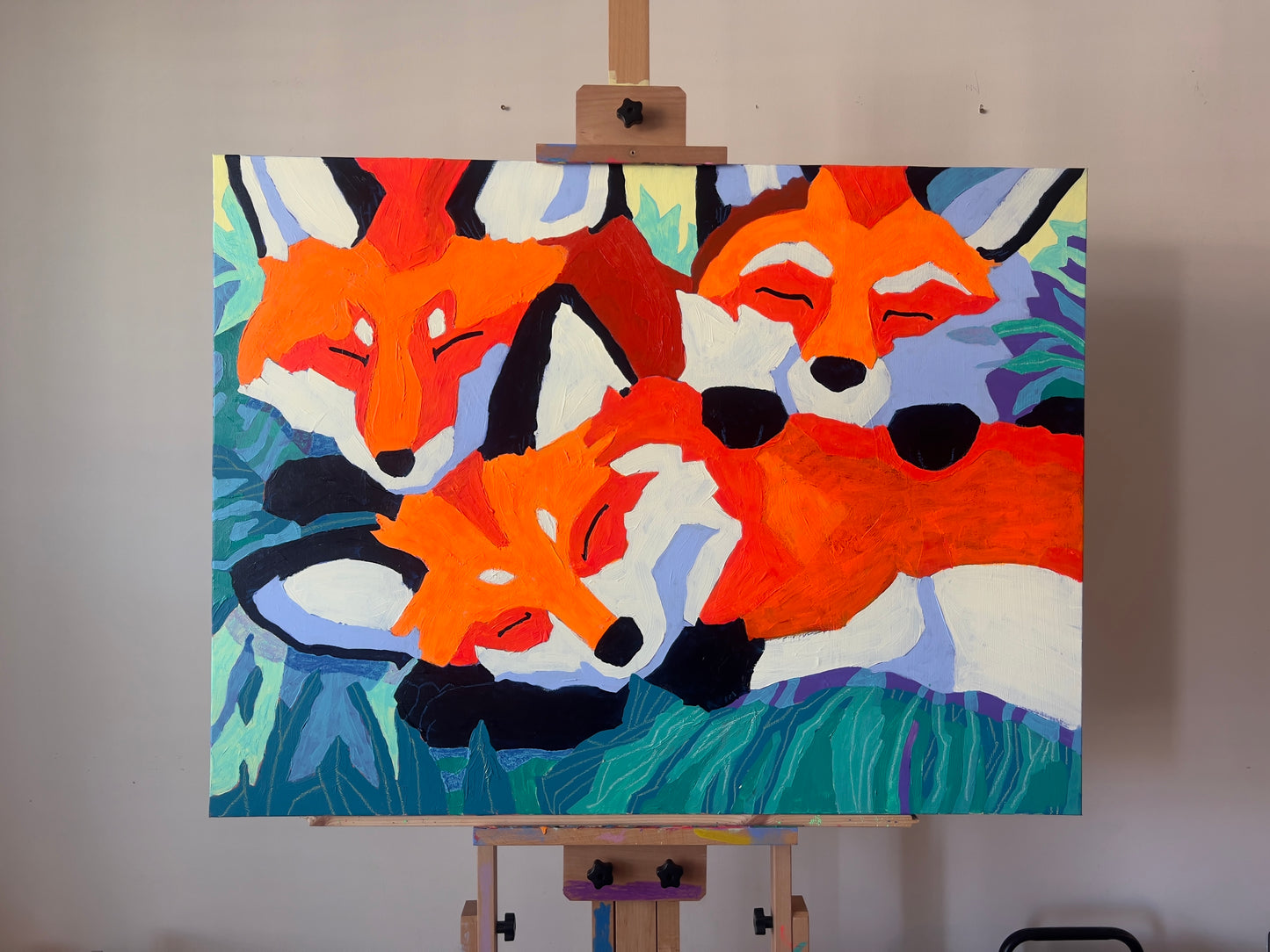 Sleepy Fox Trio, 30x40"