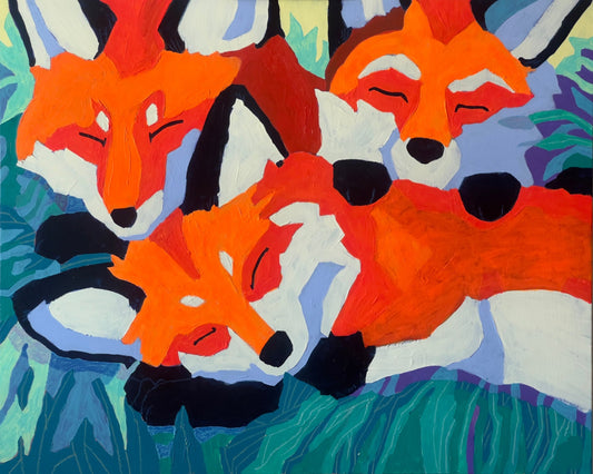 Sleepy Fox Trio, 30x40"