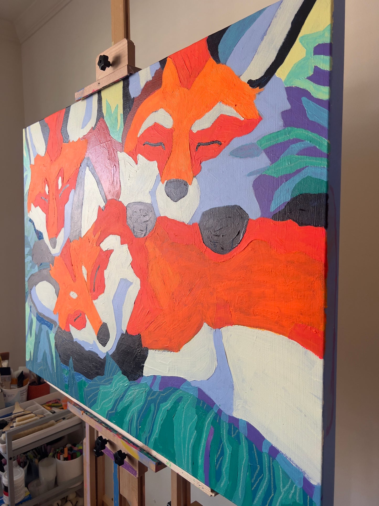 Sleepy Fox Trio, 30x40"