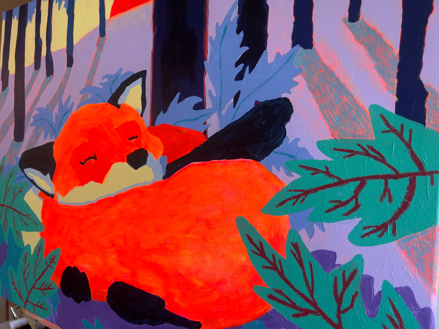 Sleepy Winter Fox, 30x40"