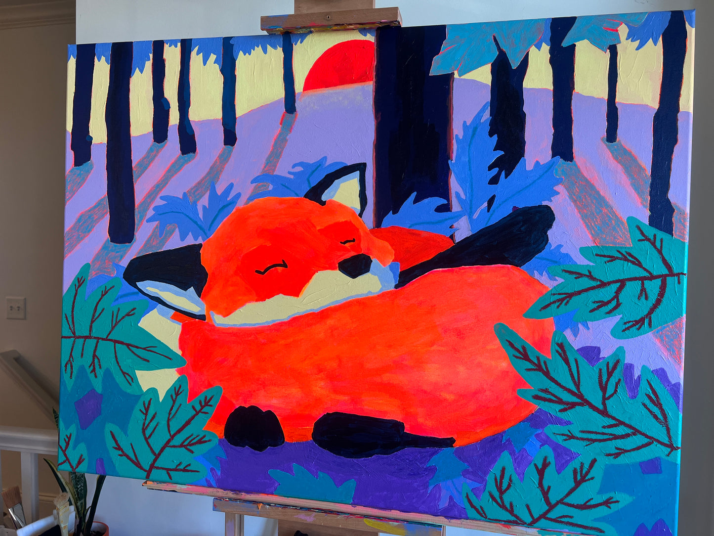 Sleepy Winter Fox, 30x40"