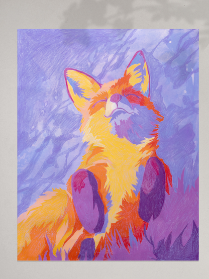 "Blue Hour Belly Fox"  11x14" Limited Edition Fine Art Print