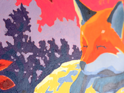 Sleepy Moonlit Fox