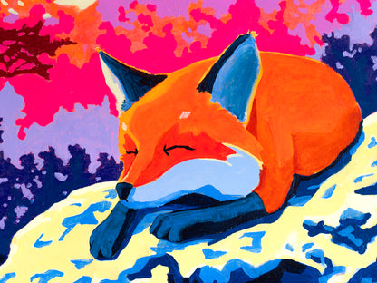 Sleepy Moonlit Fox